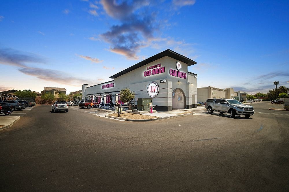 The first LUV Car Wash in Henderson, Nevada. LUV, headquartered in Phoenix, acquired 10 area Scrubbles car wash sites and is rebranding them as LUV.