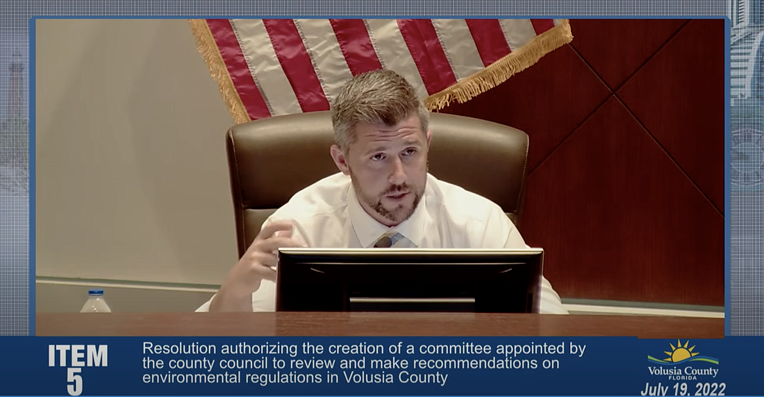 County Councilman Danny Robins asked staff to see what other counties are doing in terms of background checks for applicants of advisory boards. Screenshot courtesy of Volusia County Government