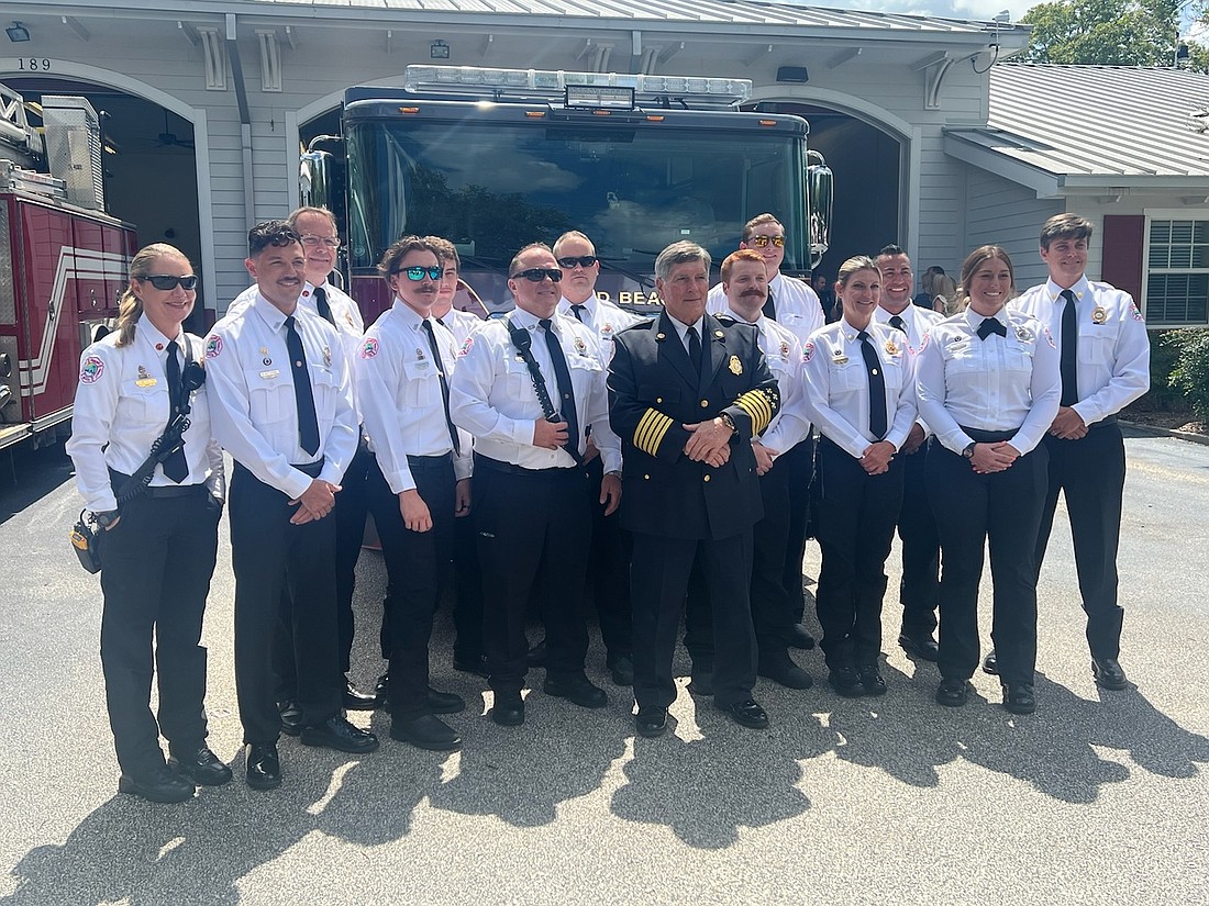 Interim Fire Chief David King with fellow firefighters. Courtesy photo