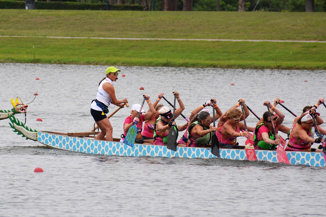 The Survivors in Sync breast cancer survivor dragon boat team won a gold medal in the 200 meter standard division at the 2022 Club Crew Championships on Thursday.