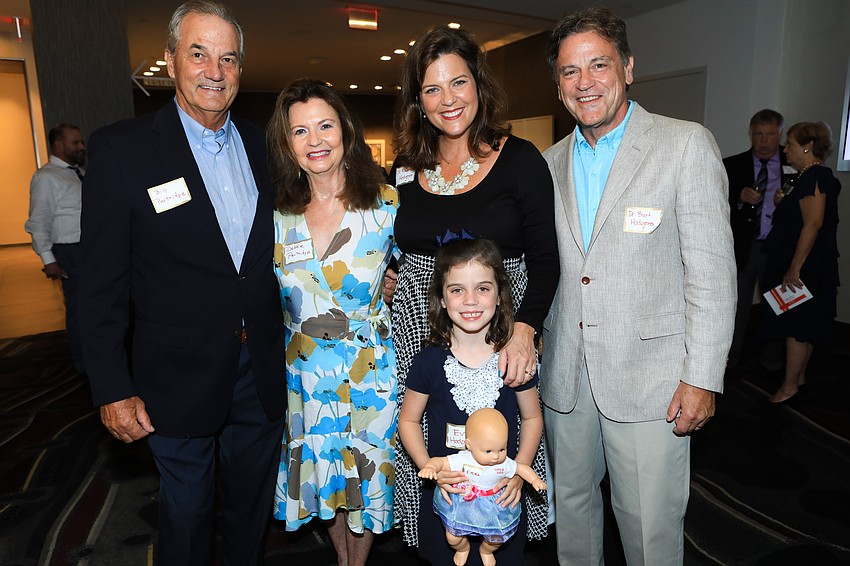 Bill and Debbie Partridge with honoree Kameron Hodgens, Bart and Evy Hodgens