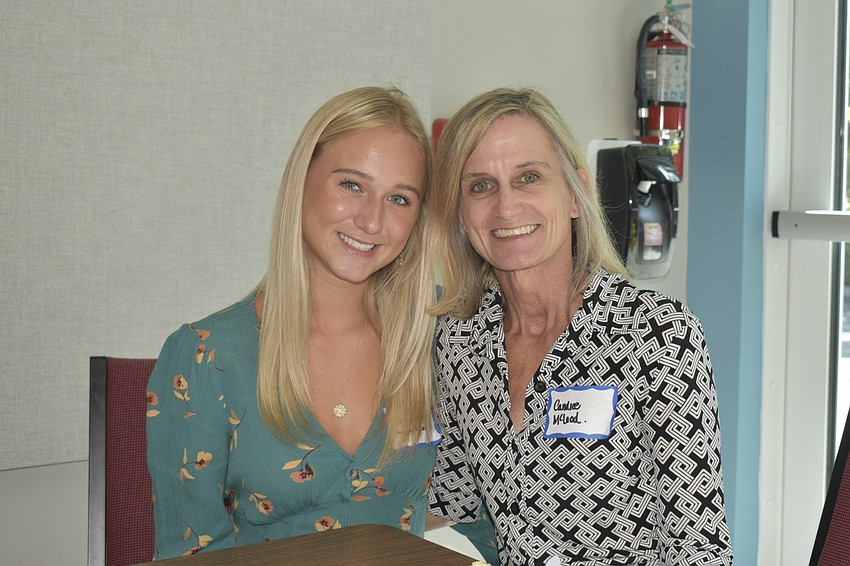 Scholarship recipient Samantha McLeod with her mom, Candice.