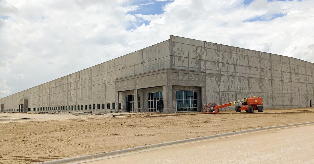 The warehouse under construction in June at 10760 Yeager Road.Â