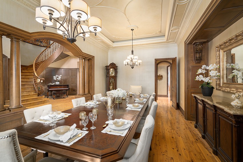 The home features luxurious appointments and stylish décor.