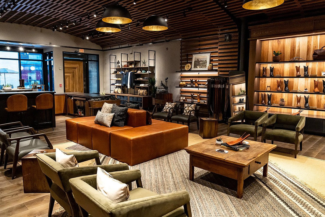 The Tecovas showroom in Nashville, Tennessee. The boot company plans a store at St. Johns Town Center.