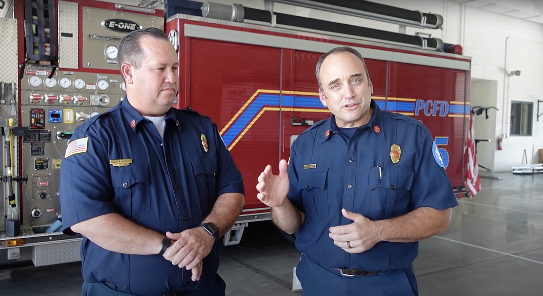 Incoming Fire Chief Kyle Berryhill and Deputy Chief Bradd Clark. Photo courtesy of the Palm Coast Fire Department