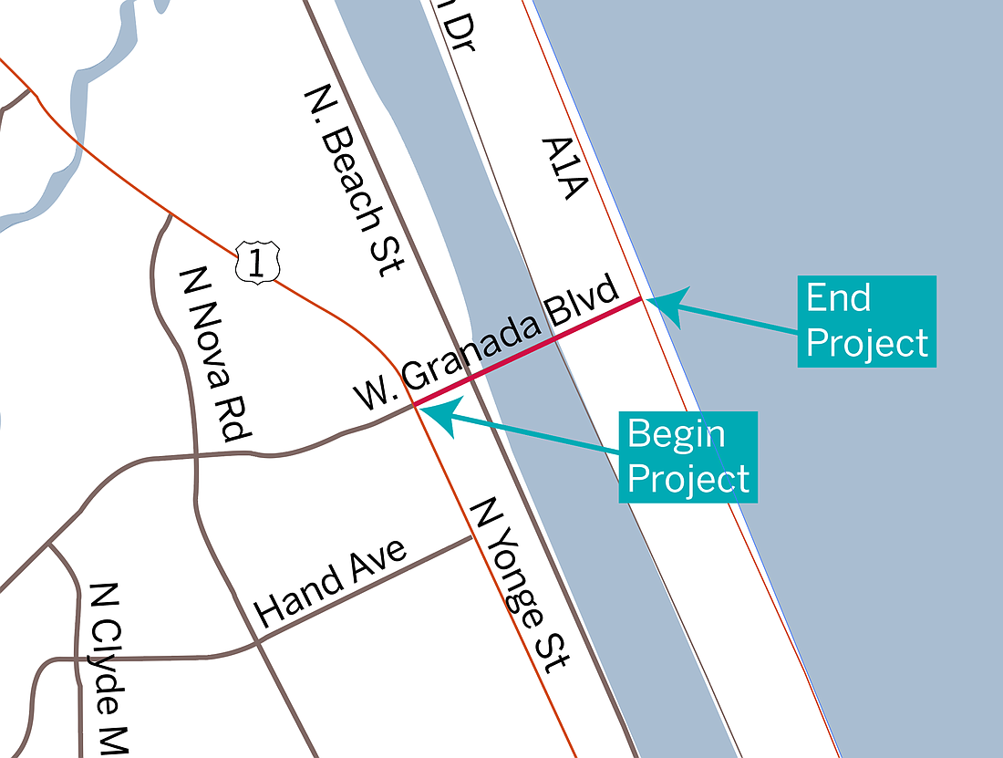 The project area spans along Granads Boulevard from U.S 1 to State Road A1A.