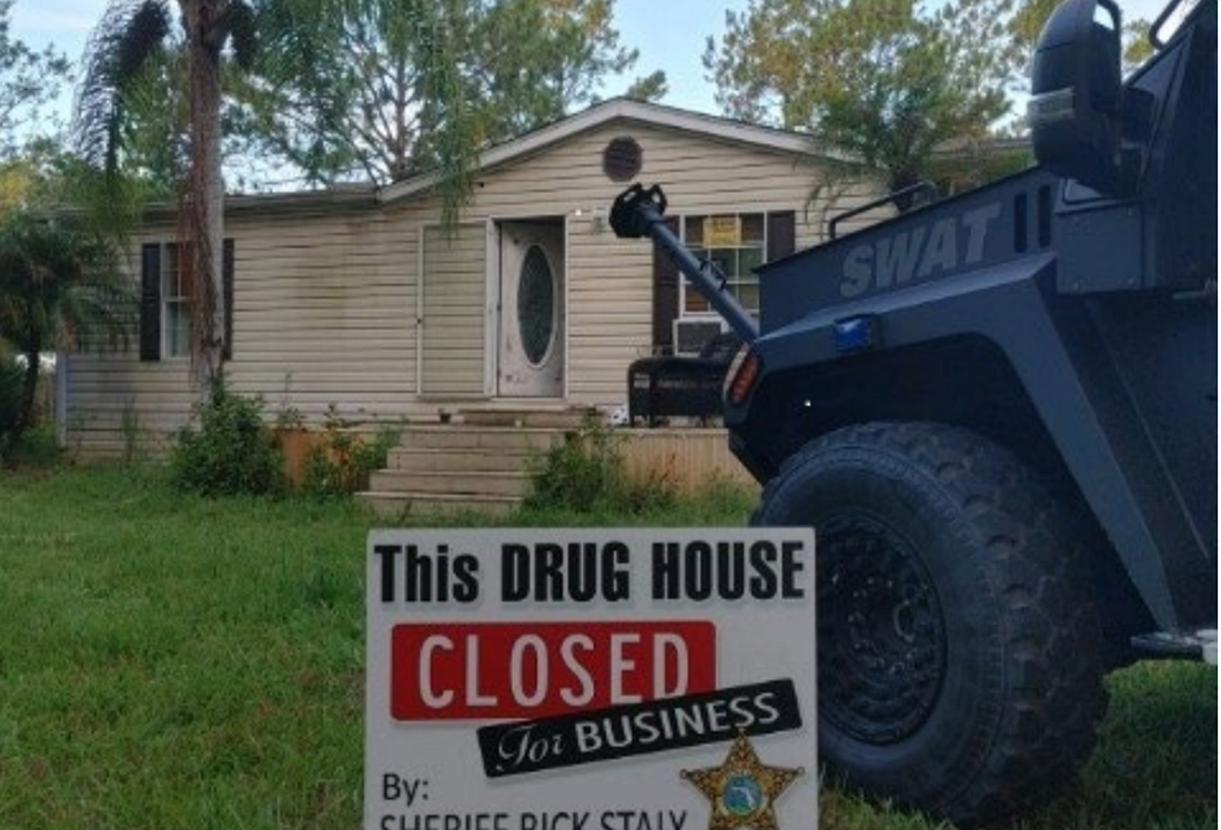 The suspected drug house at 2148 Avocado Blvd. is closed for business. Photo courtesy of the Flagler County Sheriff's Office