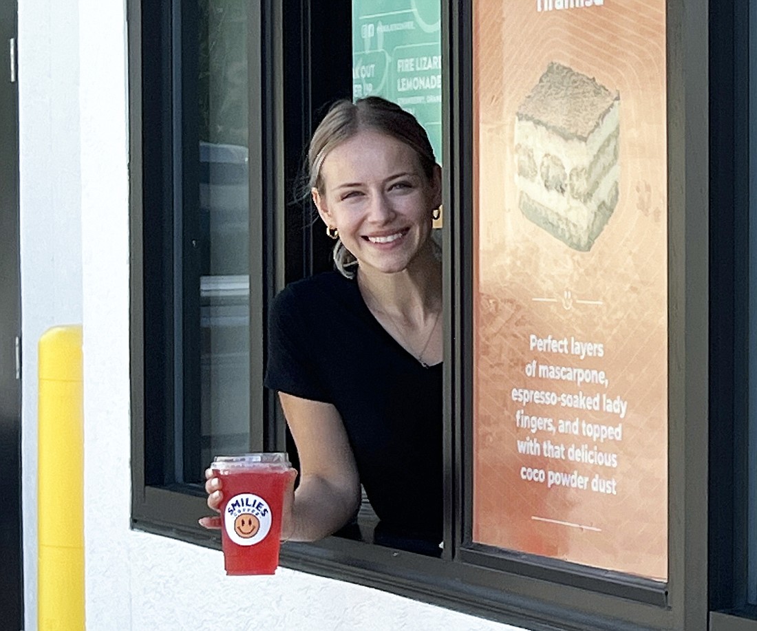  Elizabeth Kokoshin is the manager of Smilies Coffee at 7411 103rd St., about a third of a mile west of Interstate 295.Â