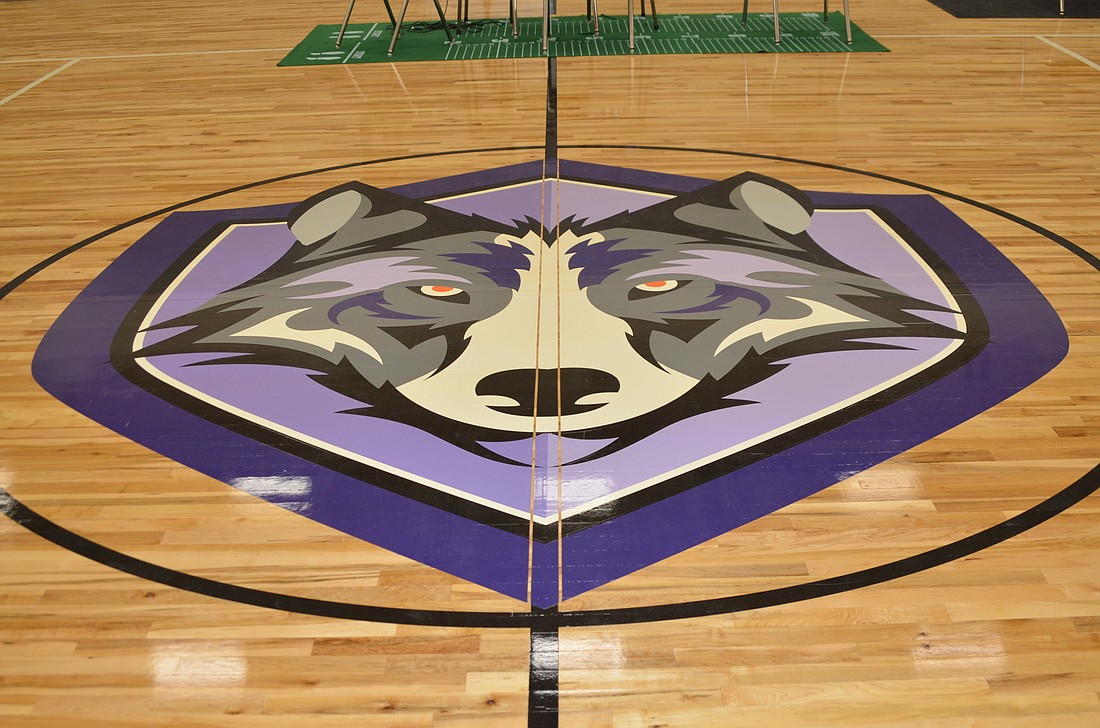 The Hamlin Middle gymnasium sports a handsome coyote on center court.