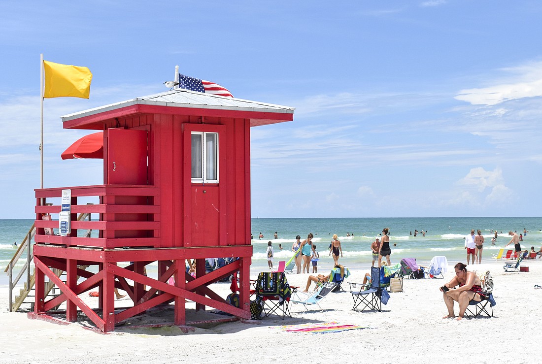 Water activities at Siesta Key Beach, North Lido Beach and Lido Casino are not recommended, but the beaches remain open. (File photo)