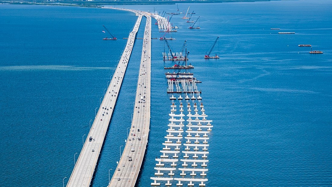 The revamped 5.8-mile Howard Frankland Bridge connecting Tampa and St. Petersburg will cost $865 million to build. (Courtesy photo)
