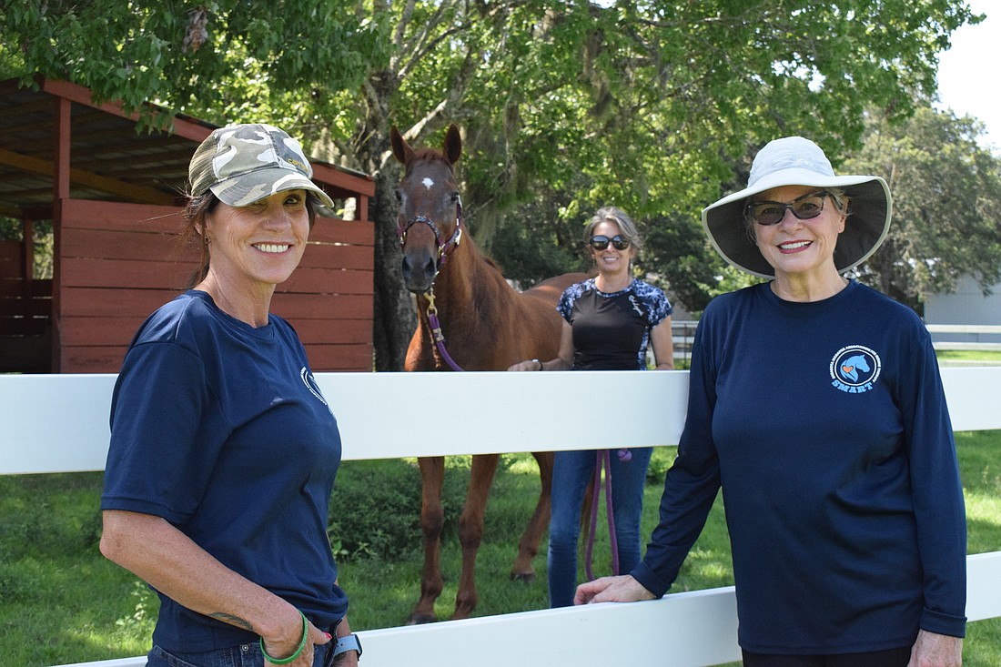 Instructors Ilee Finocchiaro, Lisa Morningstar and Terri Arnold are equine specialists in mental health and learning. (File photo)