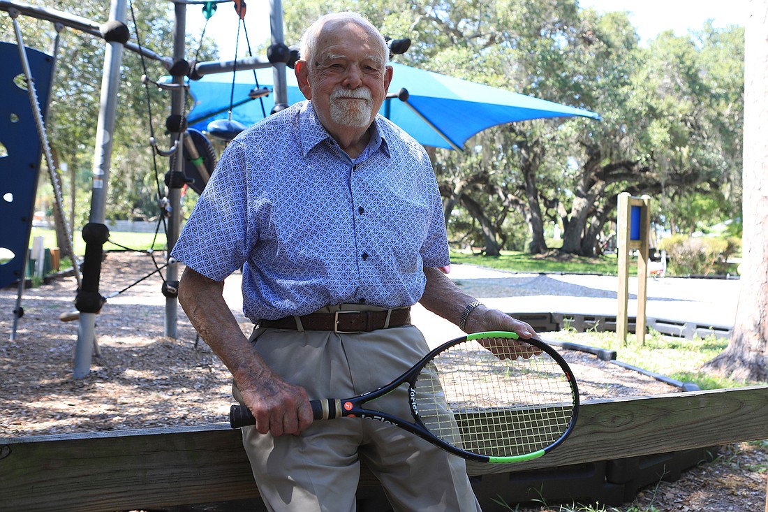 Joe Jennings has been an enduring tennis fan, to the point of designing his own racket. (Photo by Harry Sayer)