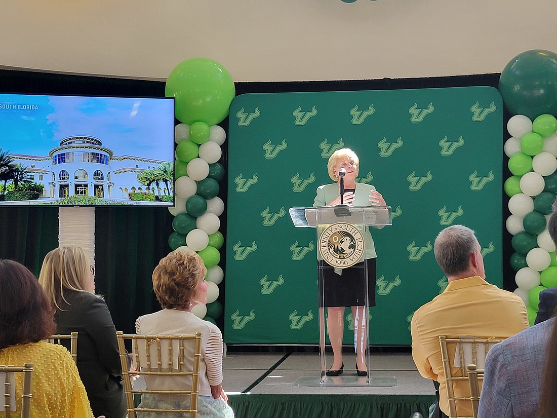 USF President Rhea Law says the investment is the largest donated to the Sarasota-Manatee Campus. (Photo by Amanda Postma)