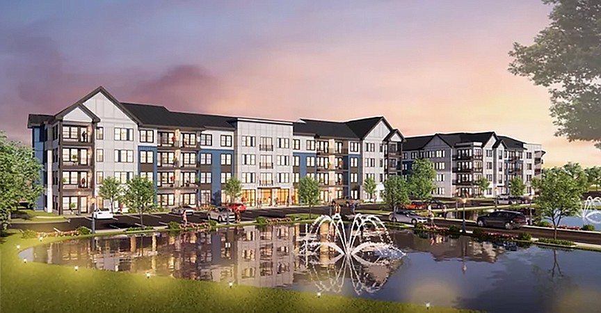 A rendering of The Jack on Beach apartments proposed at the former Southgate Plaza shopping center site.