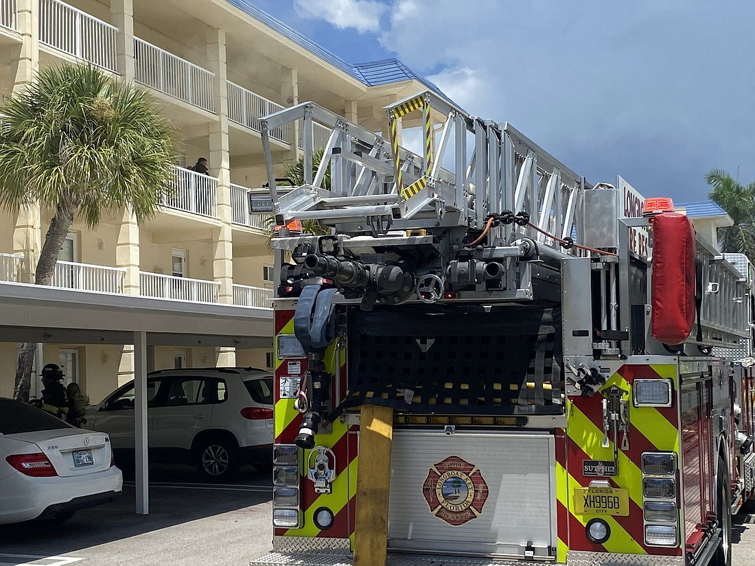First responders are on the scene of a structure fire on Longboat Key. (Photo via town of Longboat Key)
