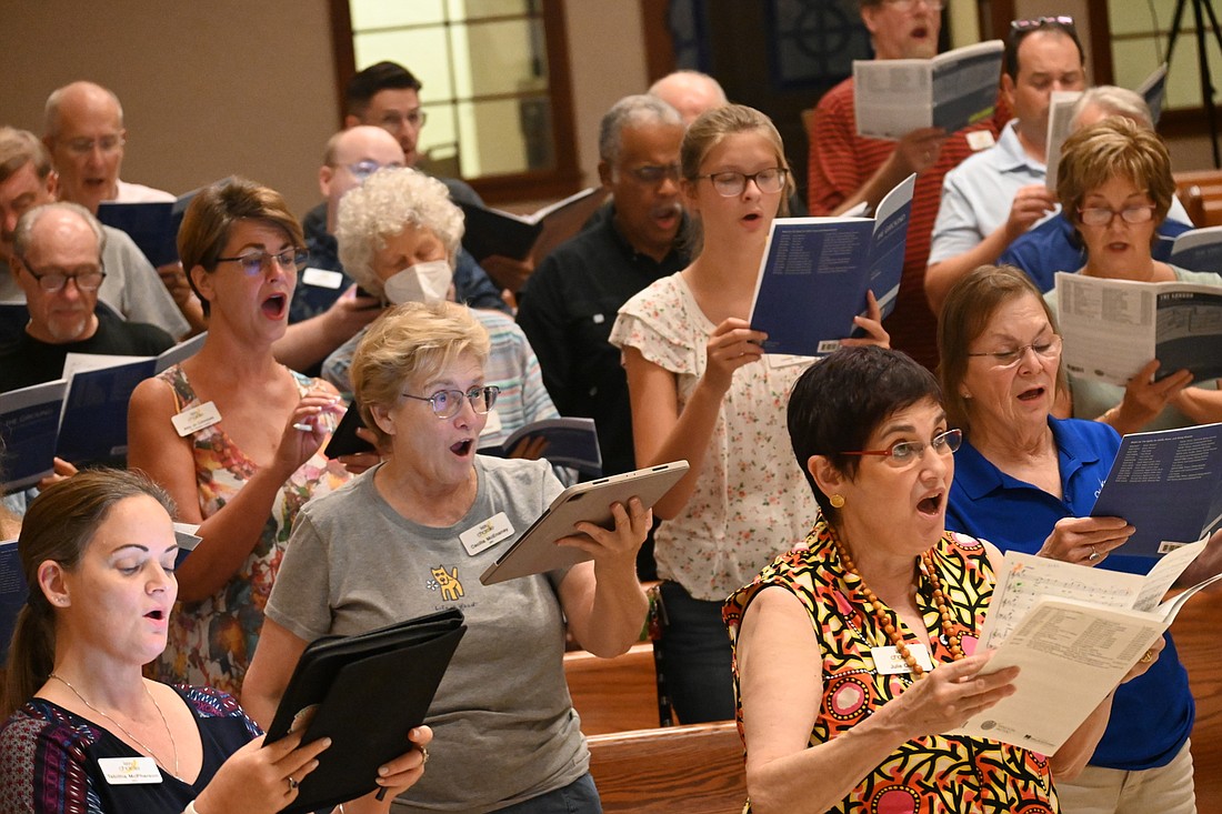 Key Chorale prepares for its season-opening Celtic celebration. (Photo by Spencer Fordin)