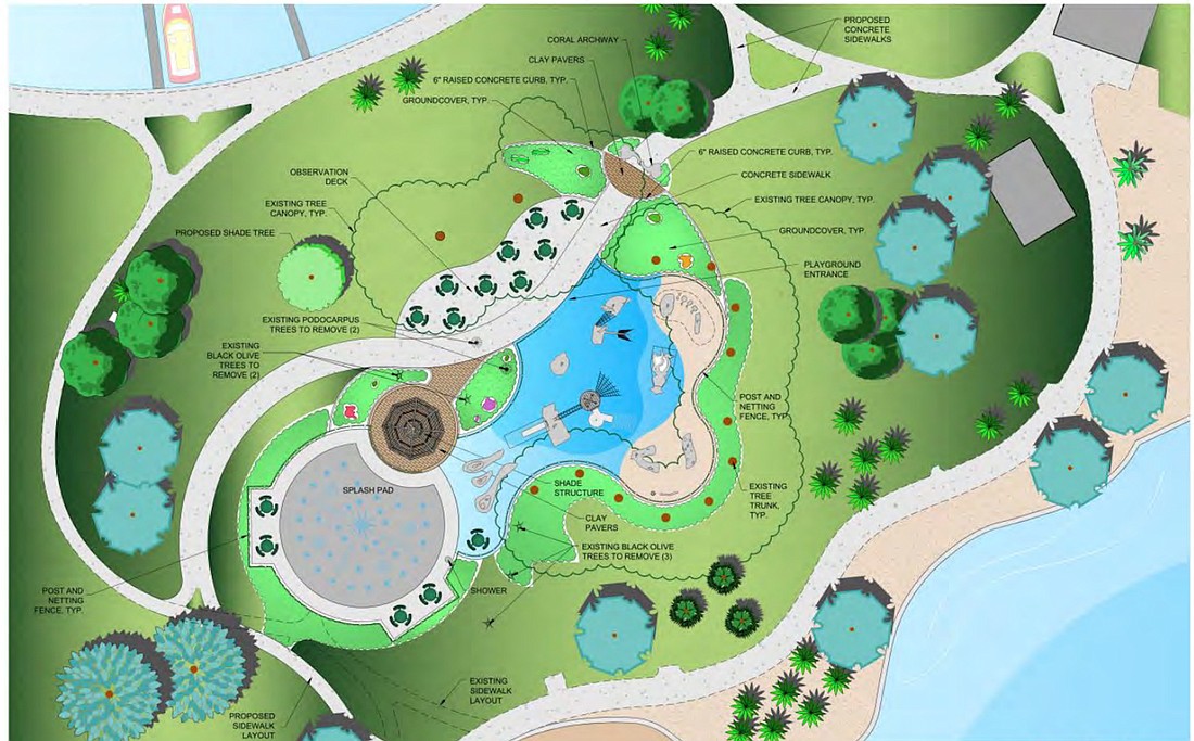 A rendering of the planned $3.2 million renovation and splash pad replacement at Bayfront Park.