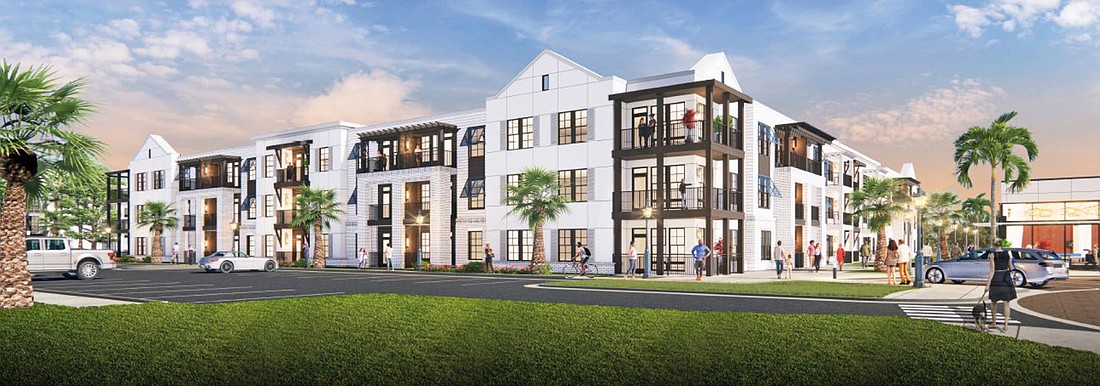 A 427-unit apartment community is planned at the Adventure Landing site in Jacksonville Beach.