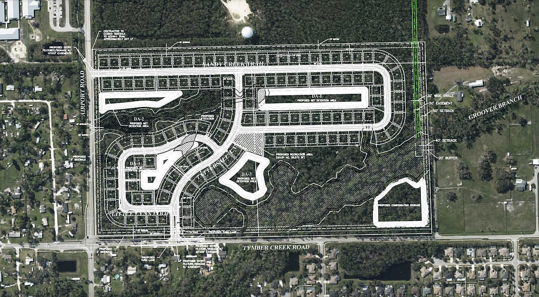 The new proposal for the Tattersall project includes the construction of 129 single-family lots. Courtesy of the city of Ormond Beach