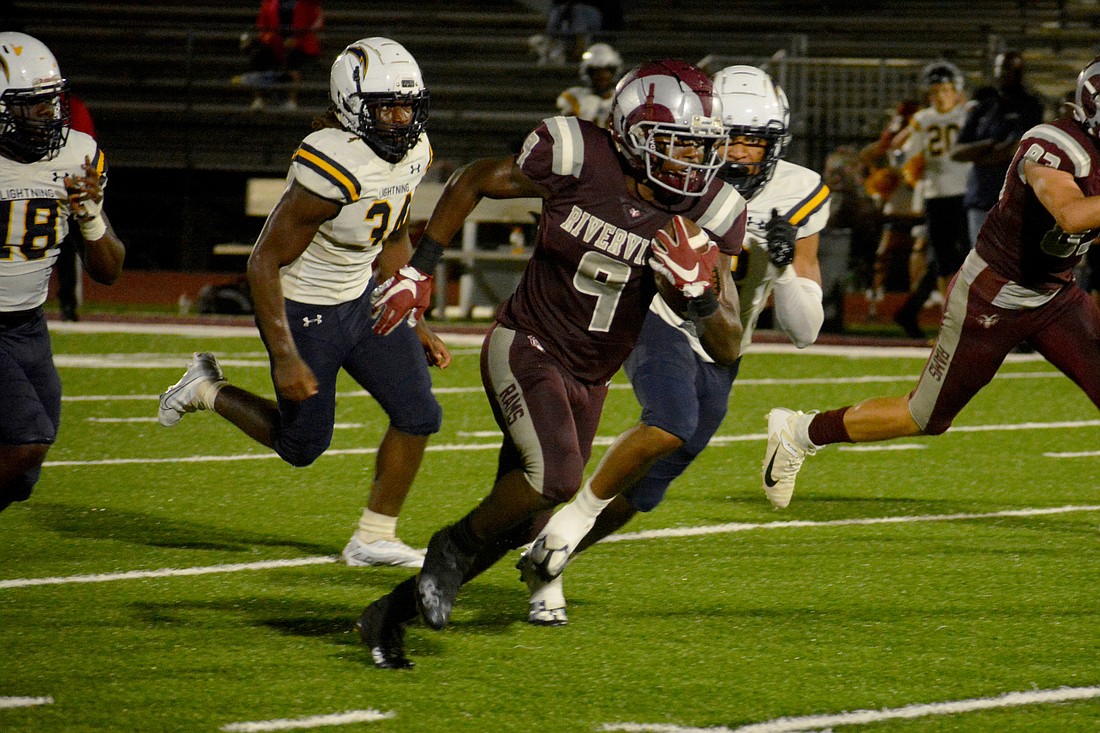 Rams senior Lauriel "Scoota" Trotman rushed for 114 yards and a touchdown against Lehigh High.