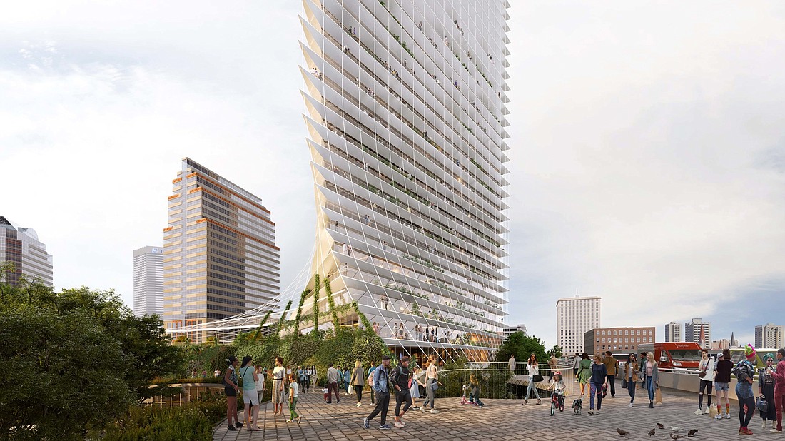 American Lions LLC is proposing a 44-story residential tower at the former Jacksonville Landing