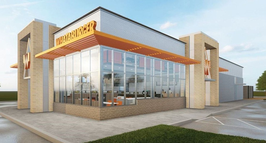 An artist&#39;s rendering of a prototype Whataburger restaurant.