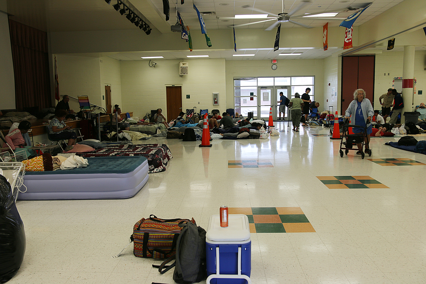 The hurricane shelter at Hinson Middle School during Hurricane Dorian. File photo by Jarleene Almenas