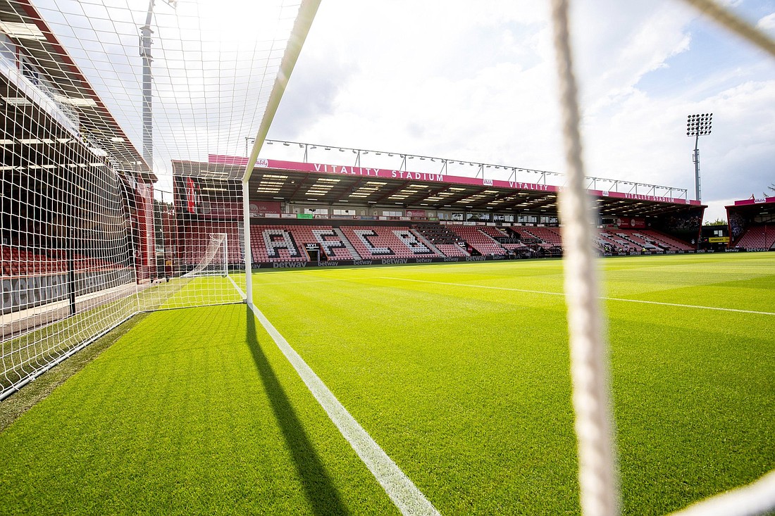 AFC Bournemouth plays its soccer matches in Vitality Stadium, previously called Dean Court, with a capacity of 11,379 spectators. Bournemouth is about 100 miles southwest of London.