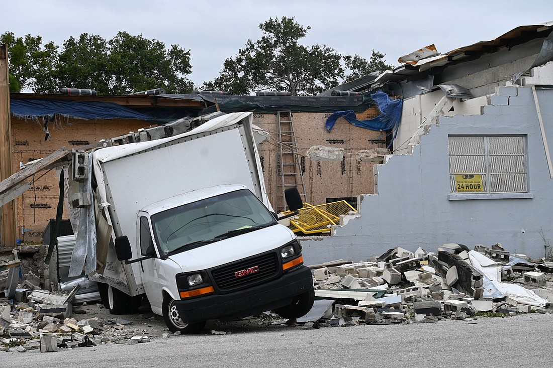 A building on 10th Street near downtown Sarasota collapsed in September 2022.
