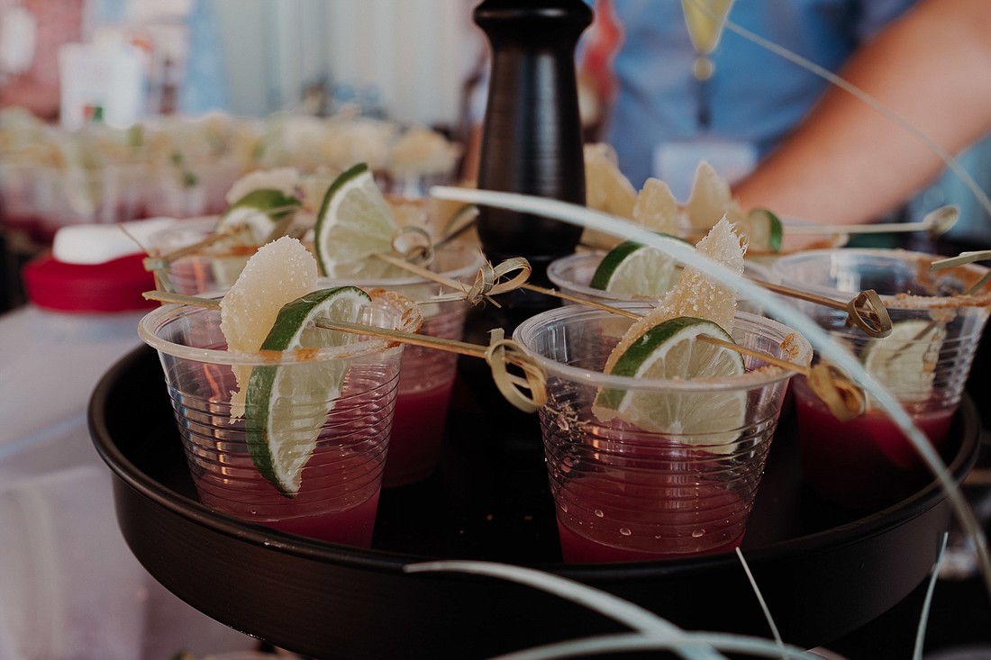 The drinks get made and placed on trays and then the guests choose which they liked the most. (Courtesy photo)
