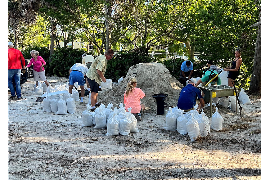 Residents gathered sandbags last week before the approach of Hurricane Ian. (file photo)