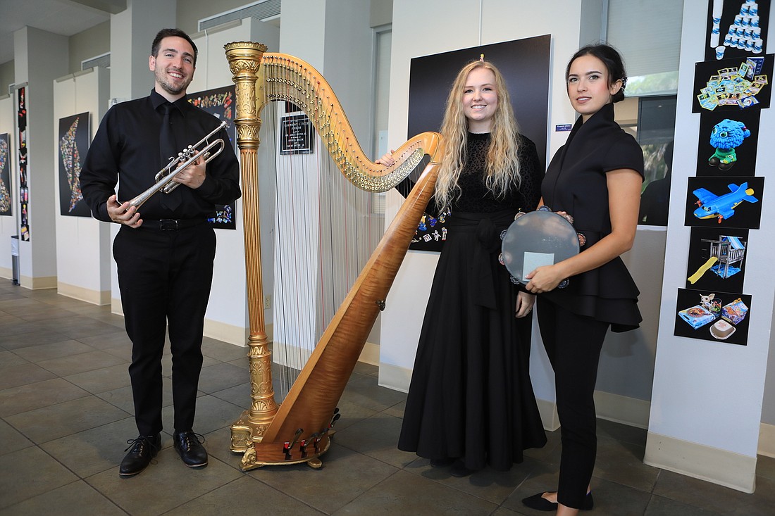 The newest members of the Sarasota Orchestra â€” Gianluca Farina, Hannah Cope and Marcelina Suchocka â€” are ready to take on the Masterworks. (Photo by Harry Sayer)