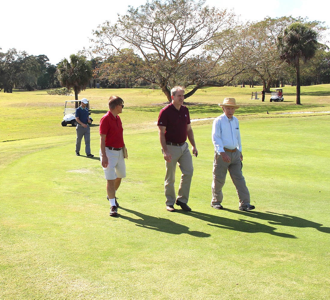 Richard Mandell (center) during a master plan walk at the Bobby Jones Golf Complex. (Courtesy City of Sarasota)