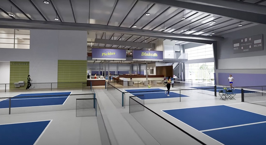 A rendering of The Pickleball Club facility in Sarasota.