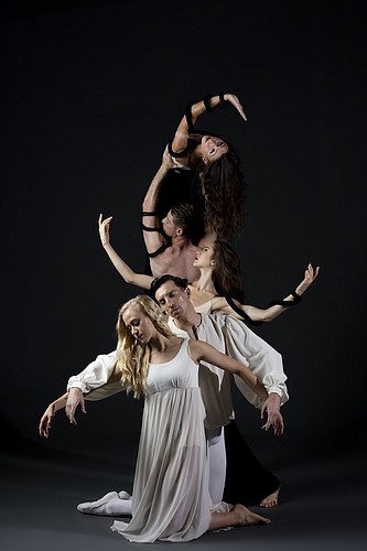 Dominique Jenkins, Daniel Pratt, Anna Pellegrino, Richard House and Lauren Ostrander dance in Ashton&#39;s Dante Sonata. (Courtesy photo by Frank Atura)