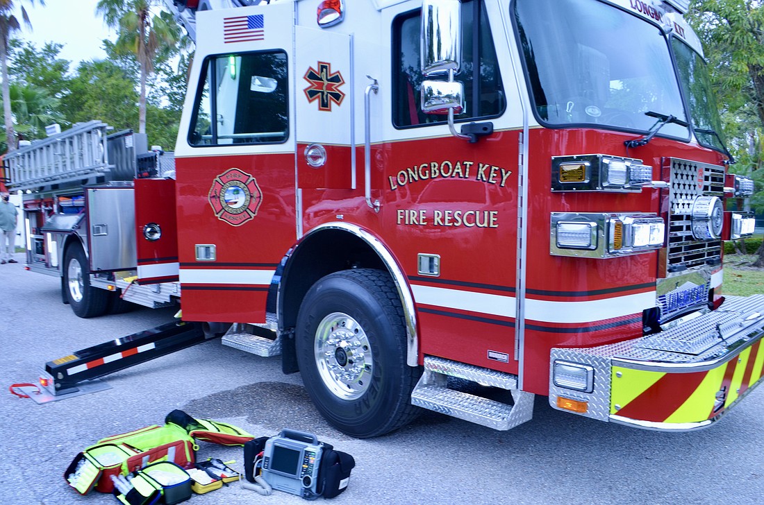 Surtax money helped pay for a new ladder truck for the Longboat Key Fire Rescue Department in 2020. (Eric Garwood)