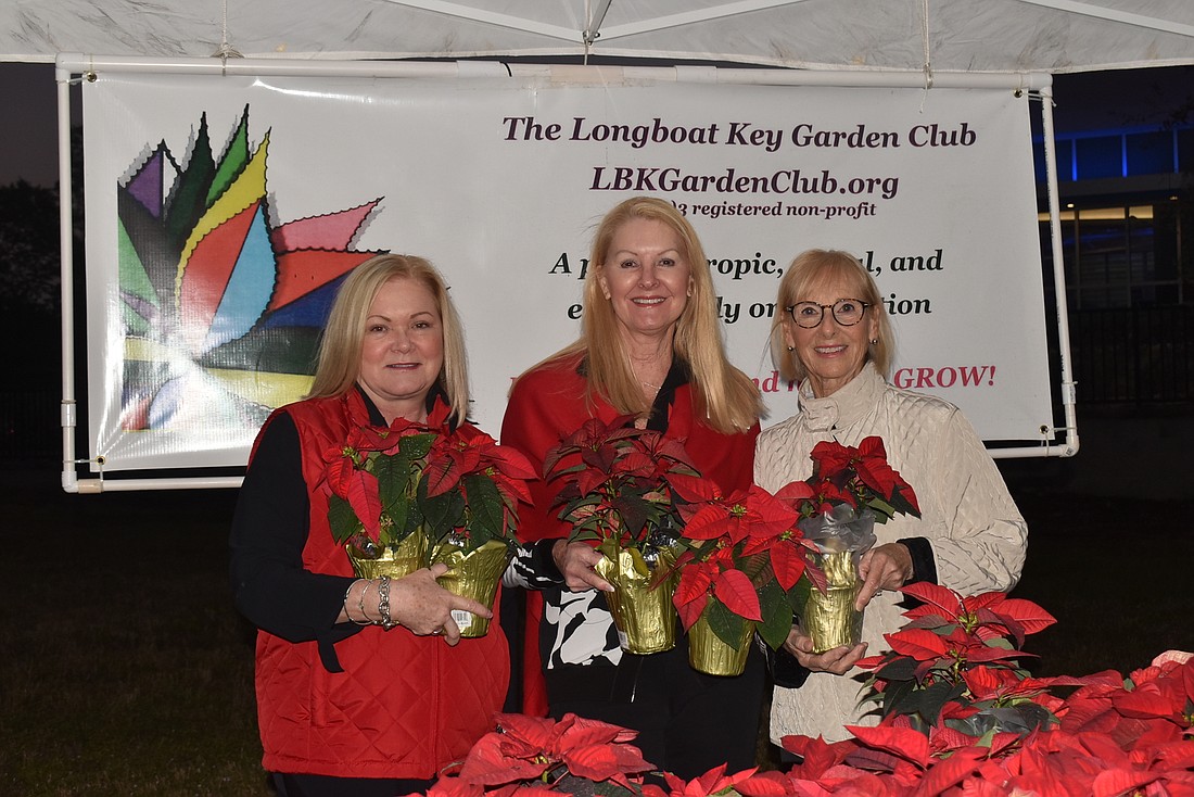 Kathy Garcia, Susan Phillips and Linda Ulrich represent the Longboat Key Garden Club. (File photo)