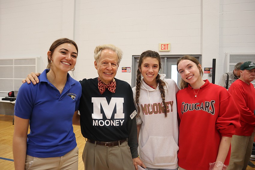 Piper Yeagley, Rev. Dr. Tom Pfaff, Lauren Martinez and Ellie Martinez