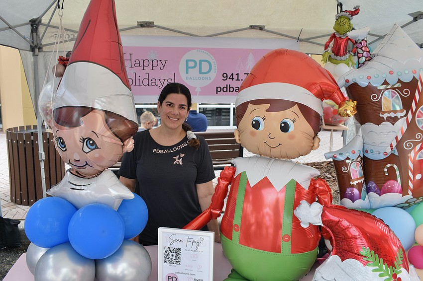 Mallory Park's Melissa Ariza, the owner of PD Balloons, brought an elaborate holiday display.