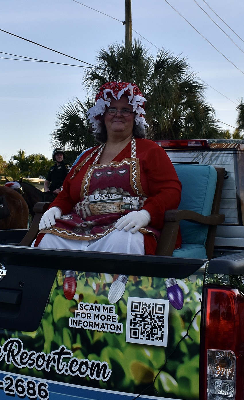 Mrs. Claus makes her appearance in Light Up Siesta Key Holiday Parade.