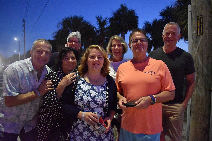 Jeff Cook, Rosann Demeo, Vicki Cook, Tina Marchese, Julie McGraw, Larry Tate and Barry Bridges in awe with the parade's finale.