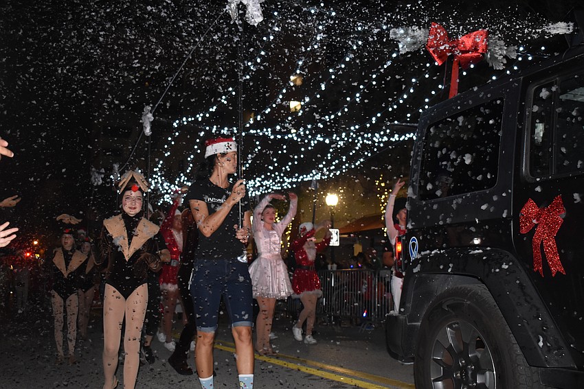 Future of Dance performs a dance routine under snow.