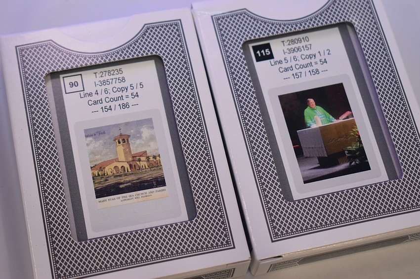 Personalized playing cards are the raffle prize.