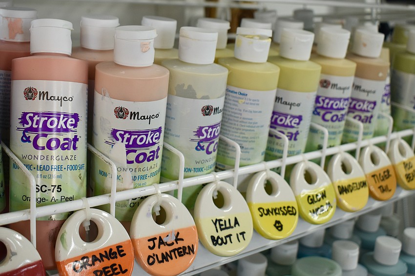 Plenty of paint colors to choose from at the Artful Giraffe.