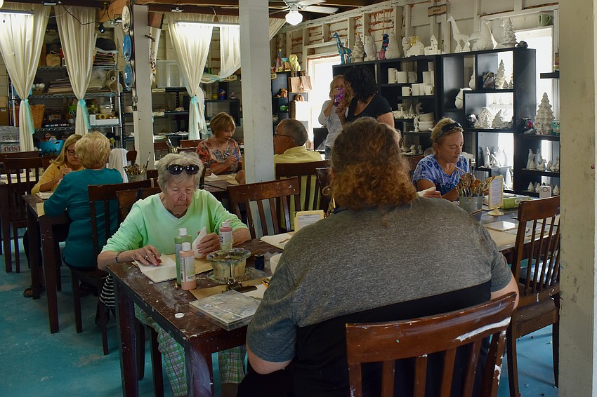 Members of the Longboat Island Chapel gether for an art day.