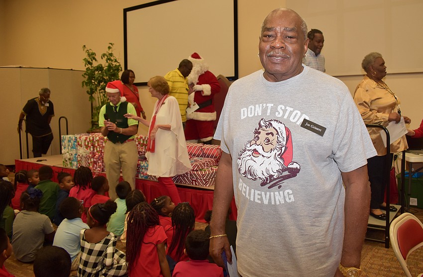 First grade teacher Joe Grissett wears the perfect T-shirt for the occasion.
