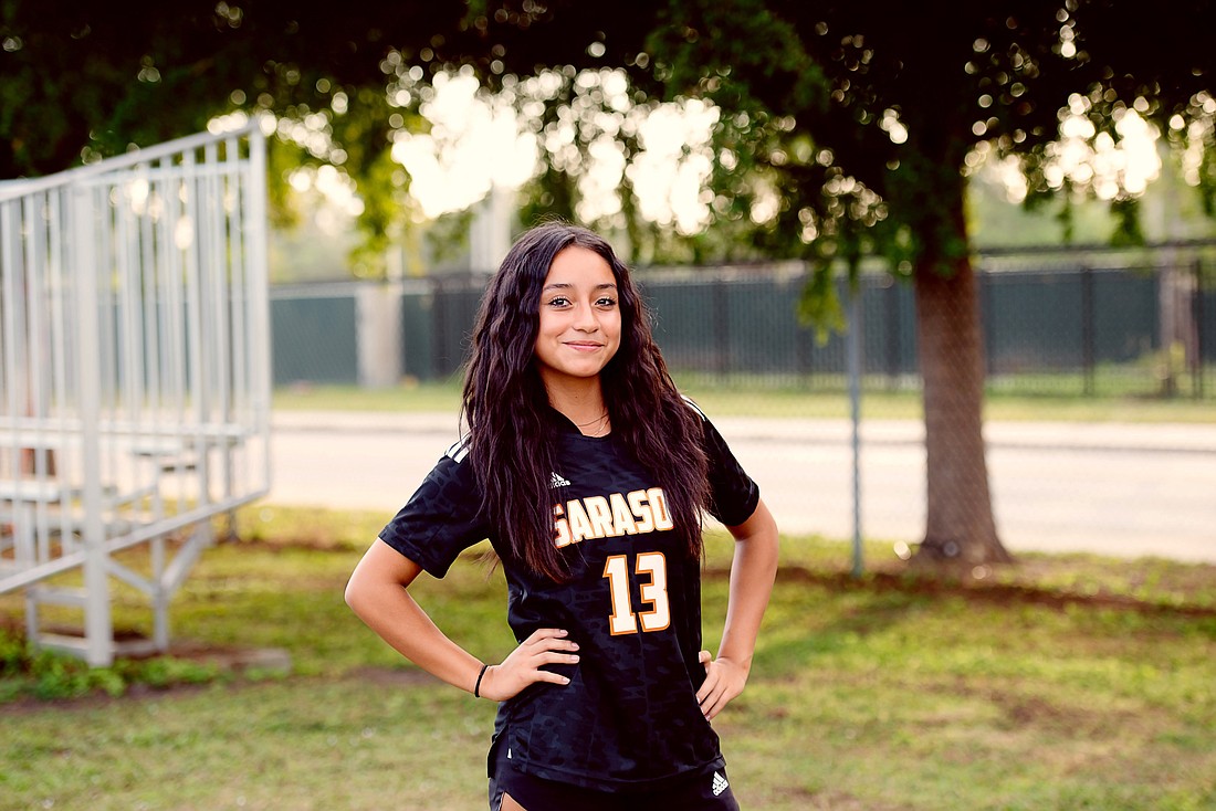 Sarasota High girls soccer sophomore Zitlaly Salinas-Sanchez leads her district in scoring.