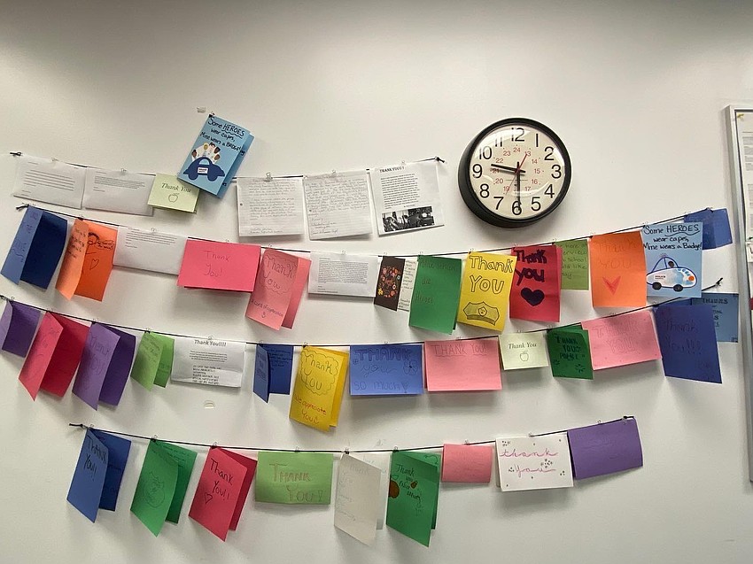 Sarasota Police Department receives thank you card from Riverview High School.